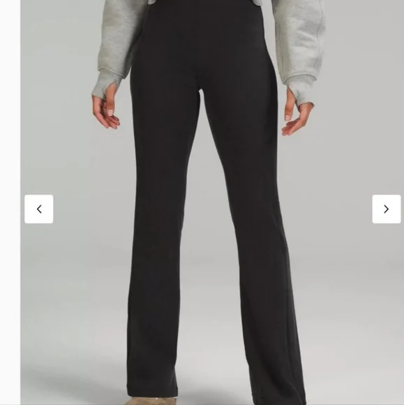 NWOT Lululemon Brushed Softstreme Rib Zip Flare Pants, 32.5